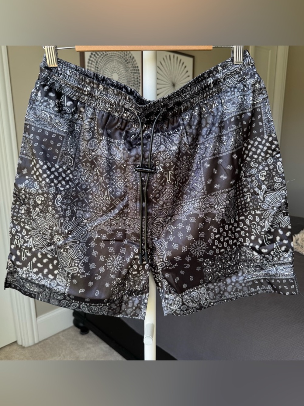 RTA Clyde Swim Short in Black Bandana Print - Picture 3 of 10